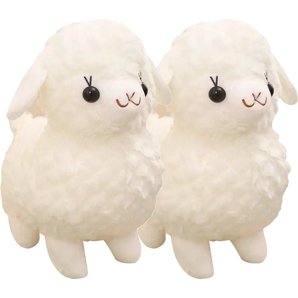 

2 Pcs Small Wool Plush Toy Simulation Stuffed Animals For Toddlers Furry Toys Lamb Playthings Baby