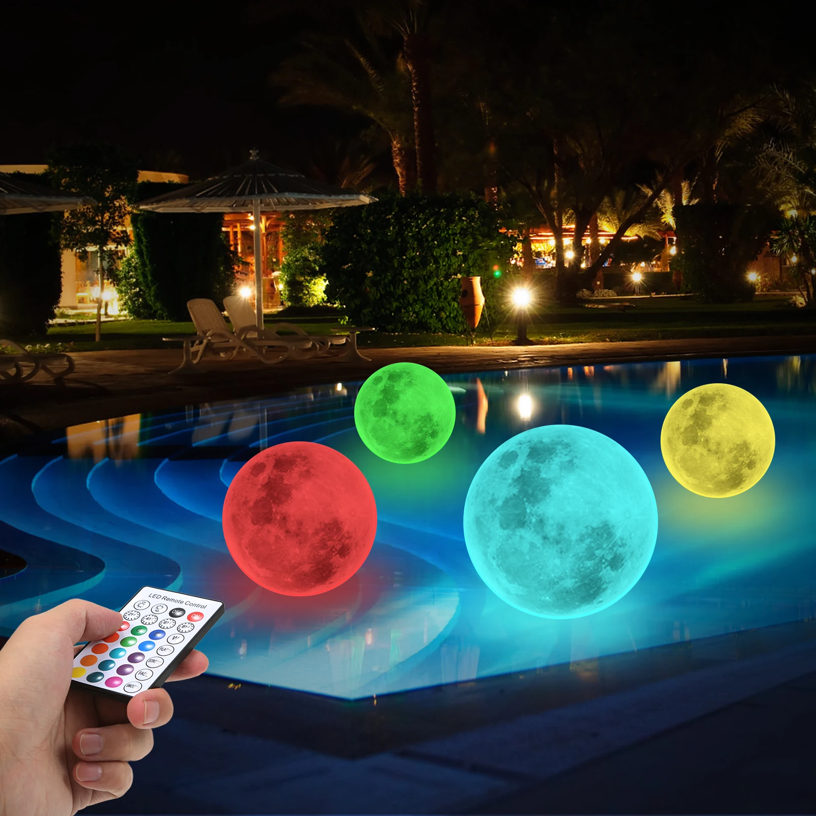

Floating Pool Lights Glowing Ball LED Garden Beach Party Lawn Lamp Swimming Pool Floating Ball Light Wedding Party Decor