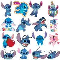 disney stitch heat transfer printed stickers for t shirt vinyl pressed sticker diy lilo stitch washed iron on patches