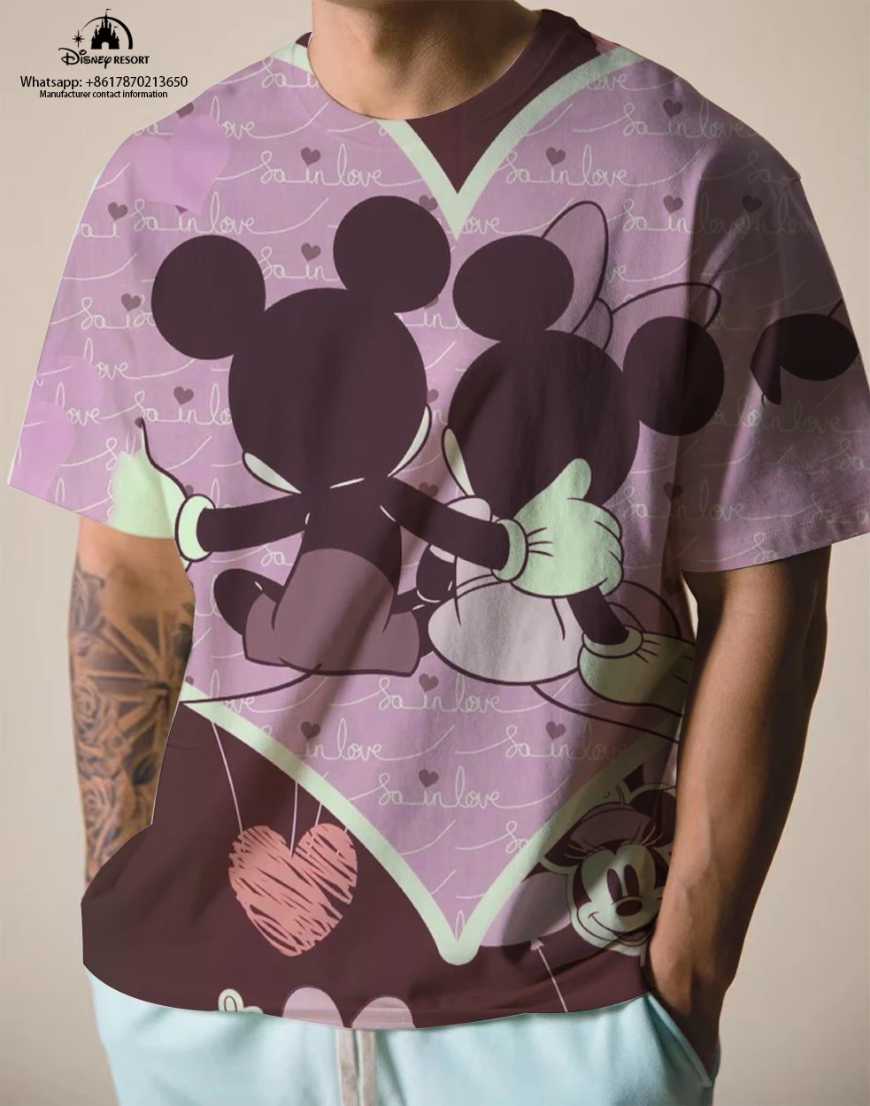 

Street style youth handsome men's top Disney series loose outdoor must-have promotion men's boutique top Mickey Minnie