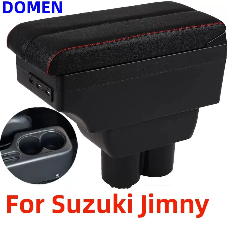 

For Suzuki Jimny JB23 JB43 Armrest box Central Store Content With Retractable Cup Hole Large Space Dual Layer USB Charging