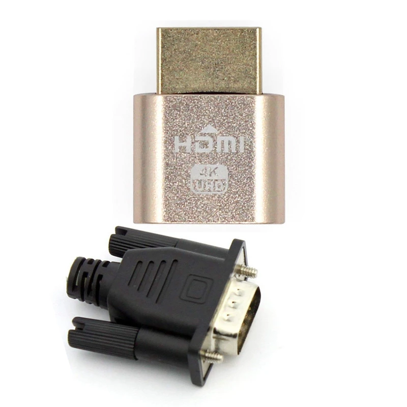 Адаптер Виртуального дисплея VGA 2 шт.: 1 шт. Подключаемая штепсельная вилка DDC EDID с