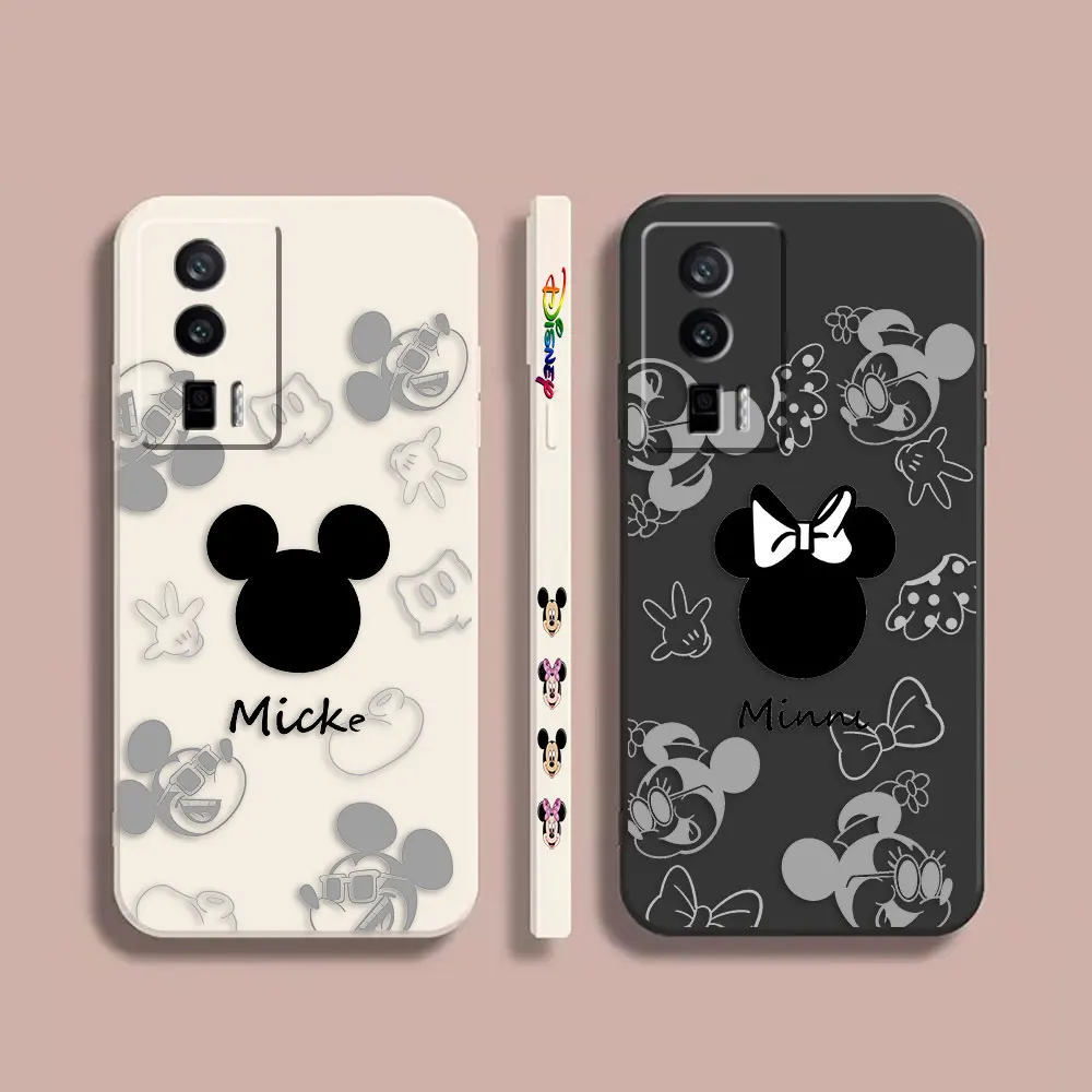 

Case For Redmi K60E K60 K50 K40S K40 K30 9A 9 8A 10 Pro 4G 5G Colour Simple Liquid silicone Case Anime Cute Mickey Minnie Mouse