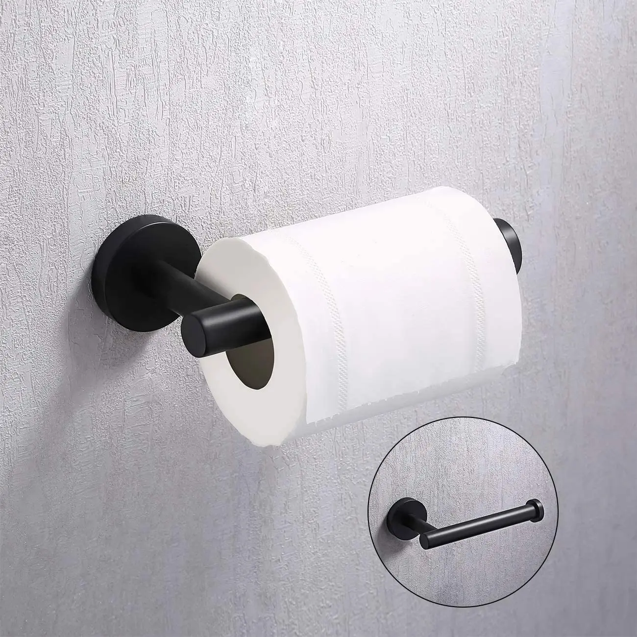 

Black Toilet Wall Mount Toilet Paper Holder Stainless Steel Bathroom Kitchen Roll Paper Accessory Tissue Towel Accessorie Holder