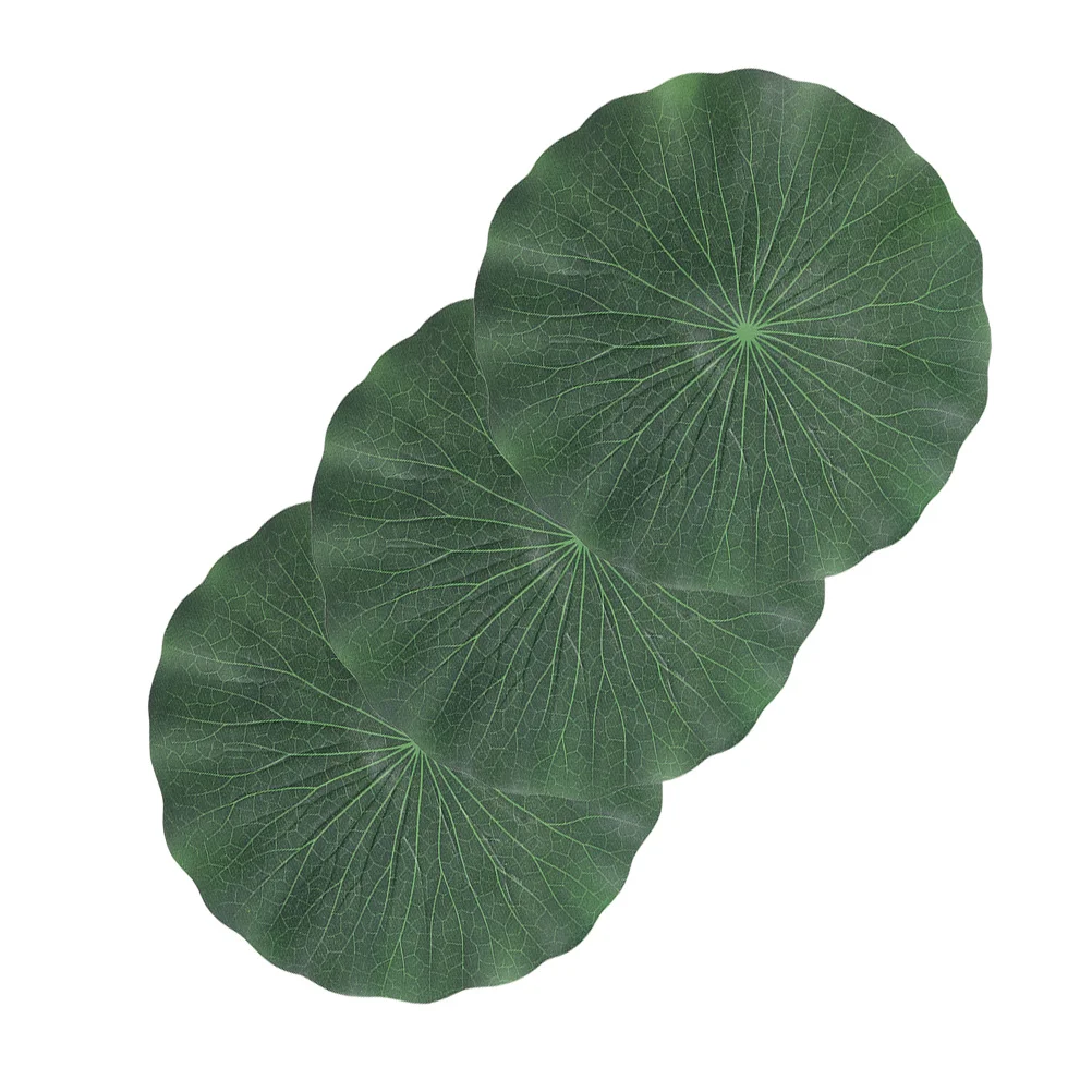 

3 Pcs Simulated Lotus Leaf Fishpond Fake Fountain Leaves Faux Outdoor Plants Ornaments Water Pool Floating Decor Eva Plastic