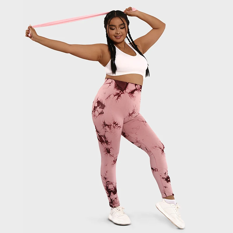 LUOYIYANG Tie Dye Seamless Plus Size Women's Leggings Push Up Sports Yoga Pants Gym Fitness Workout Women Clothing 2023 L-3XL