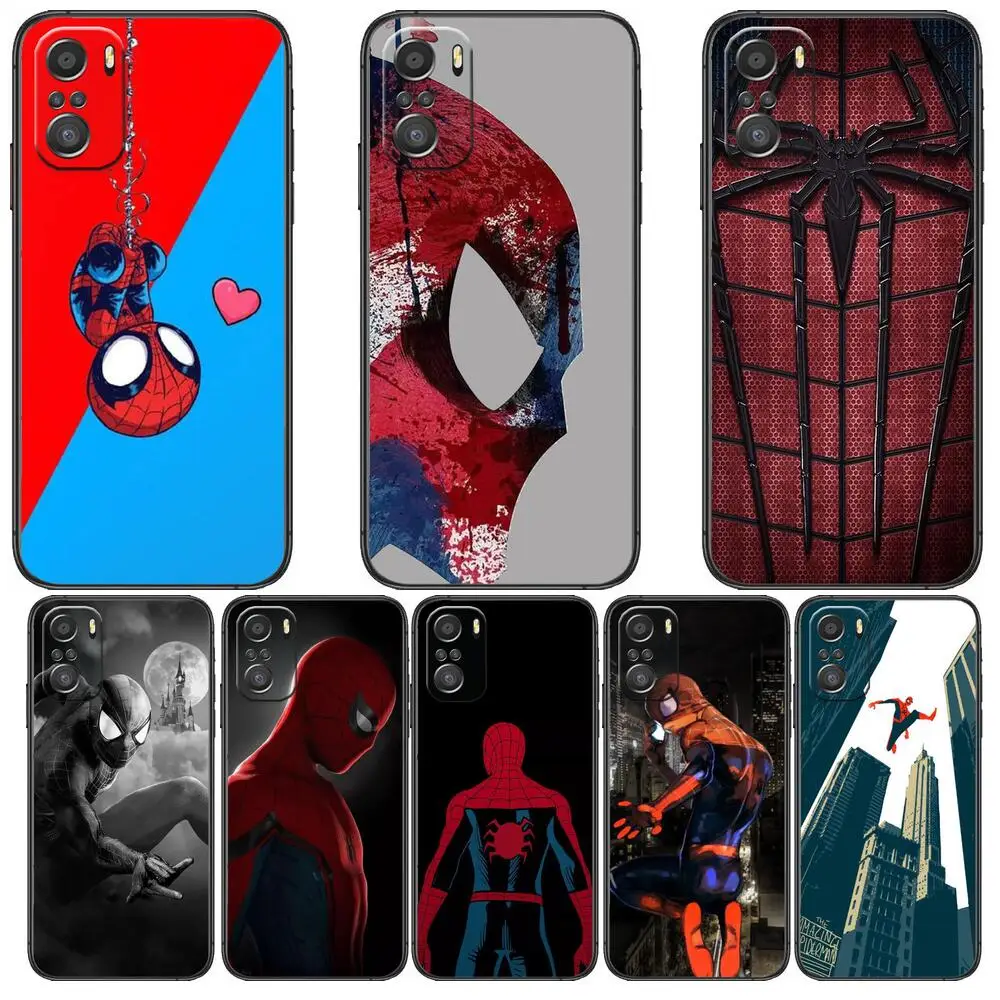 

Marvel Spiderman Phone Case For xiaomi redmi 11 Lite pro Ultra 10 9 8 MIX 4 FOLD 10T Black Cover Silicone Back Prett