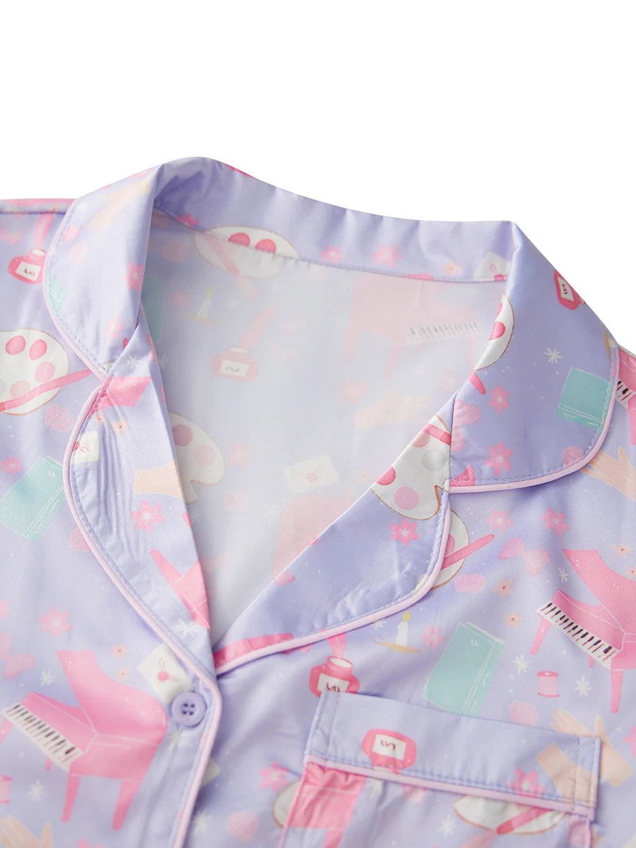 Женский комплект из 2 предметов для отдыха с длинными рукавами и пуговицами топы