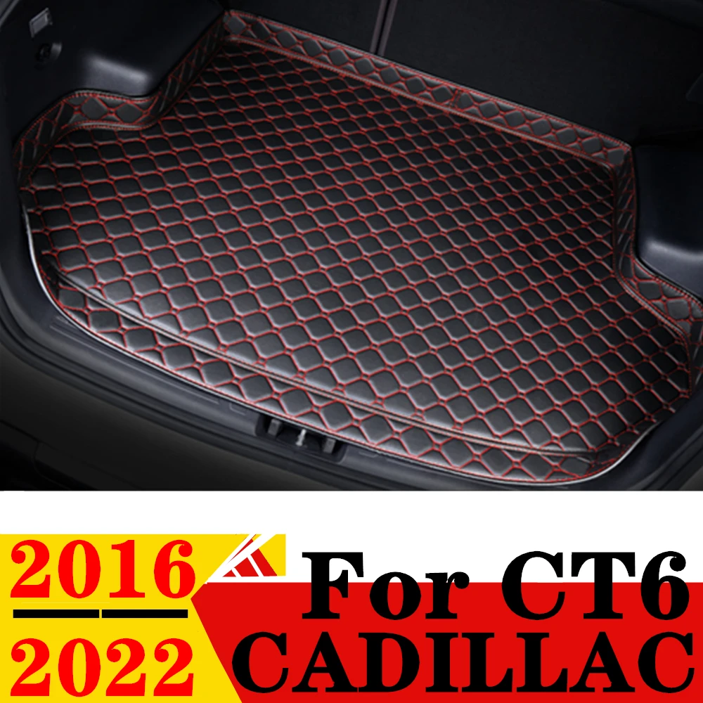 

Коврик для багажника автомобиля Cadillac CT6 2016 2017-2022, высокая боковая Водонепроницаемая Задняя накладка для груза, коврик, автомобильные аксессуары, подкладка для багажника