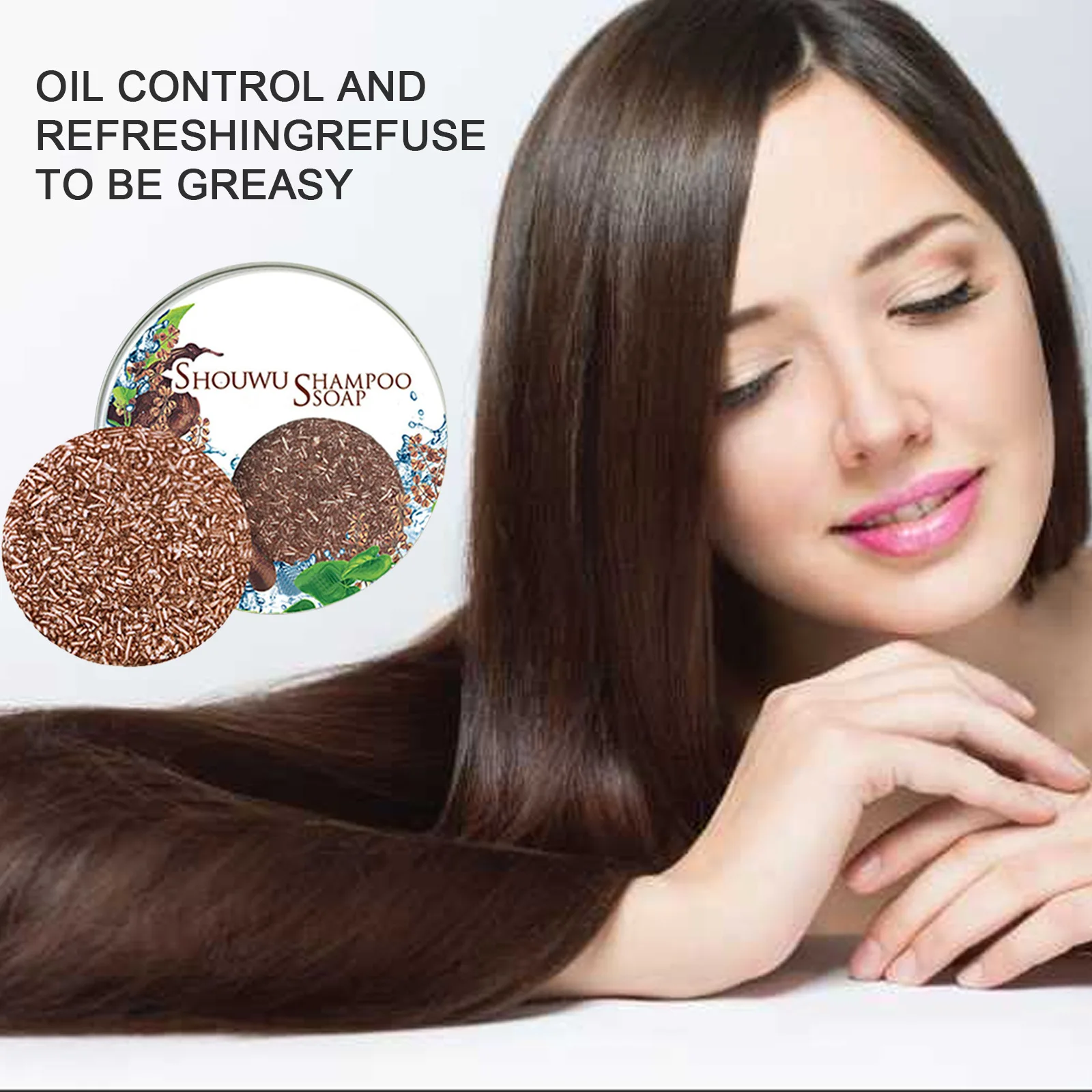 

Polygonum Multiflorum 60g Nourishing Hair Root Shampoo Cake Essential Oil Shampoo Soap Ebony Soft Plant Shampoo Soap