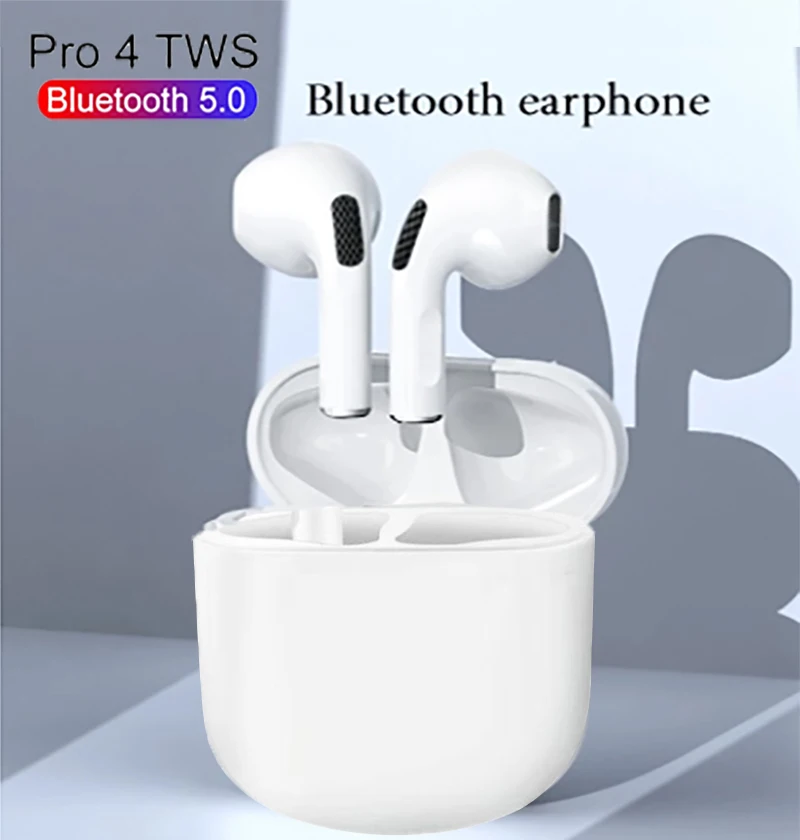 

Original Pro 4 Wireless Earphones Bluetooth Heasdset Mini Earpoddings Rename Handsfree Sport Earbuds Waterproof Wireless Headset