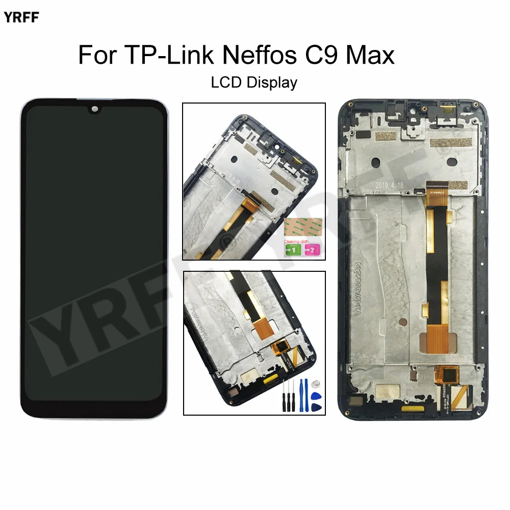 

LCD Screens For TP-Link Neffos C9 Max LCD Display Touch Screen Digitizer Assembly Phone Panel Repair Sets 3M Glue Wipes