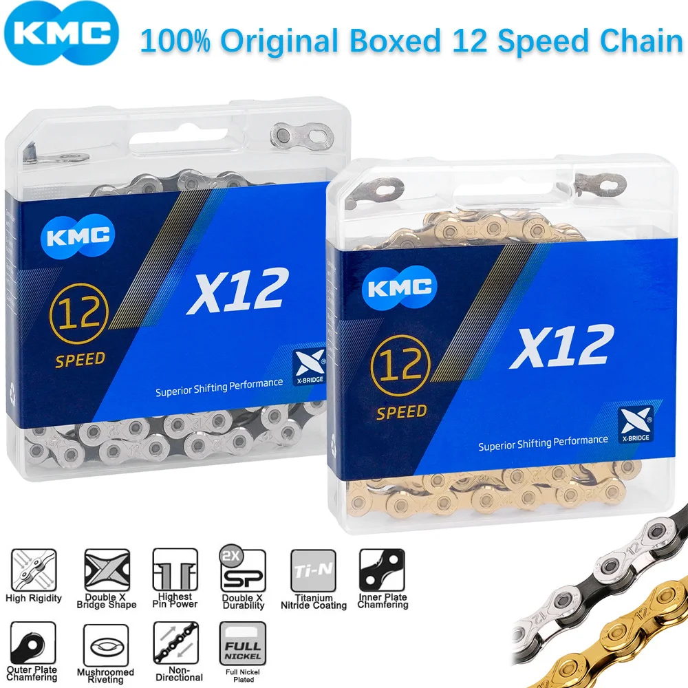 

Оригинальная цепь KMC X12 12 Скоростей, цепи для горных и шоссейных велосипедов 126L, цепь для горных велосипедов 12В, цепь в оригинальной коробке д...