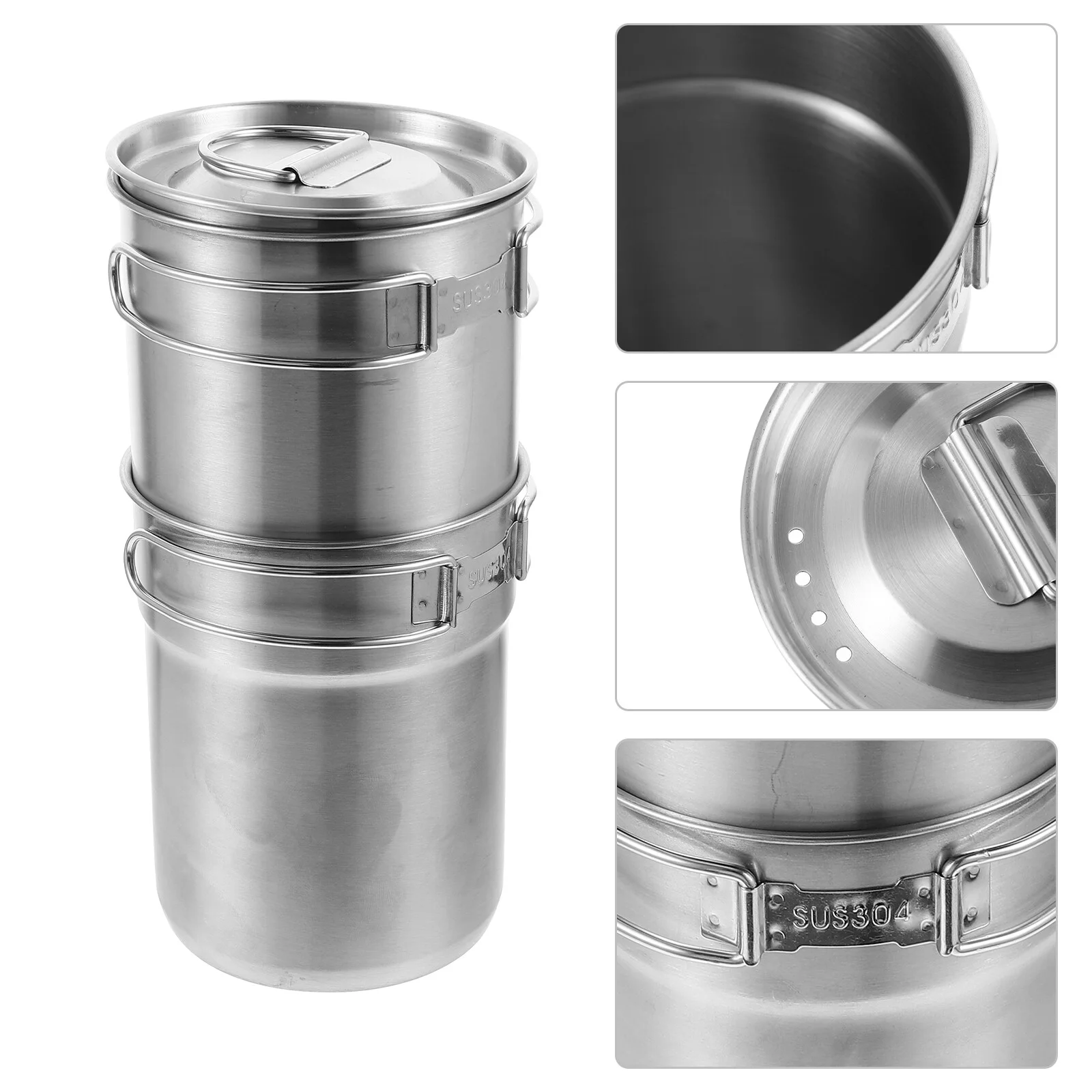 

Stainless Steel Multi-function Stainless Steel Coffee Cup Outdoor Drinking Collapsible Lid Metal Cups Portable Folding Handle