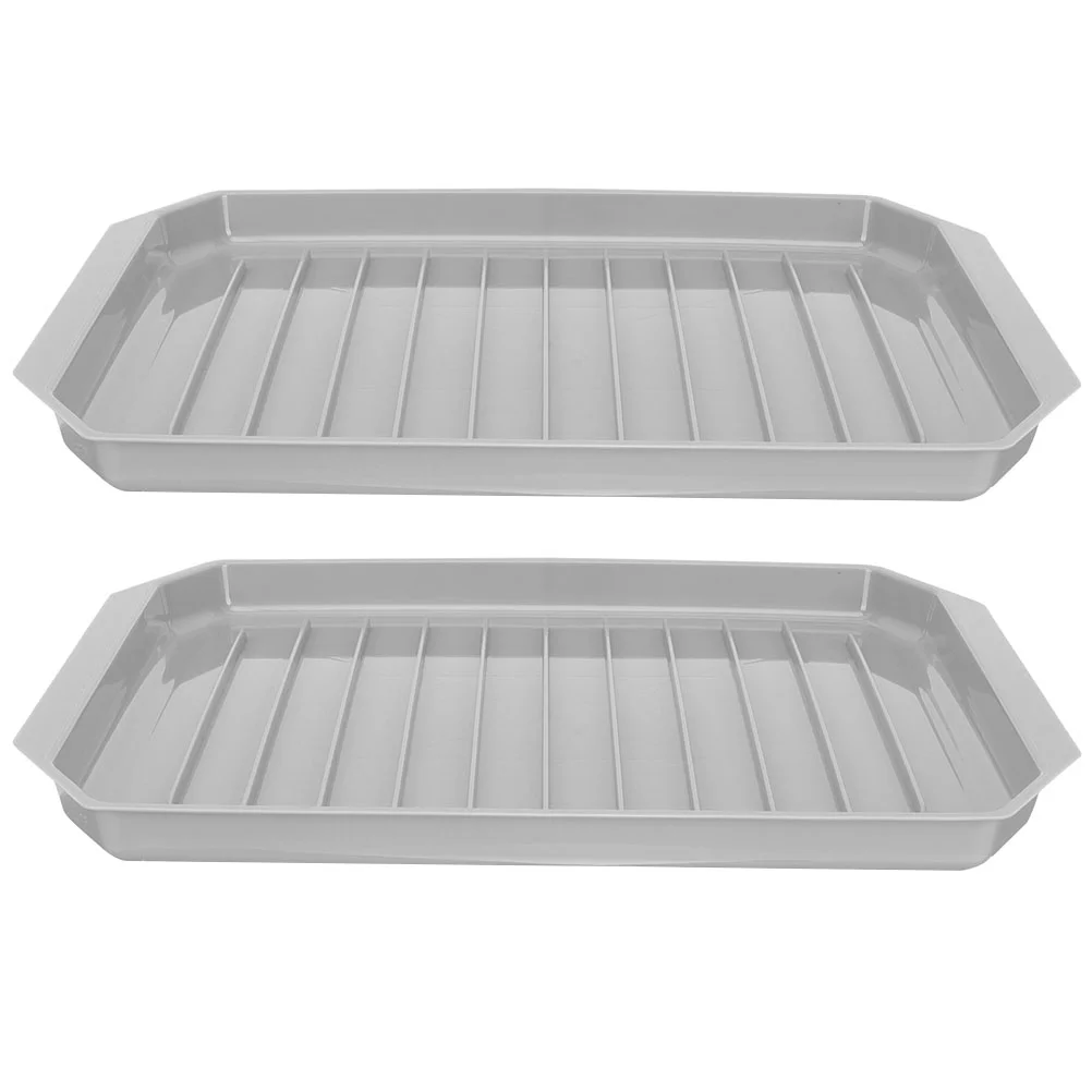 

2 Pcs Bacon Tray For Microwave Oven Ovens Bakeware Baking Pan Silica Gel Cooker Pans