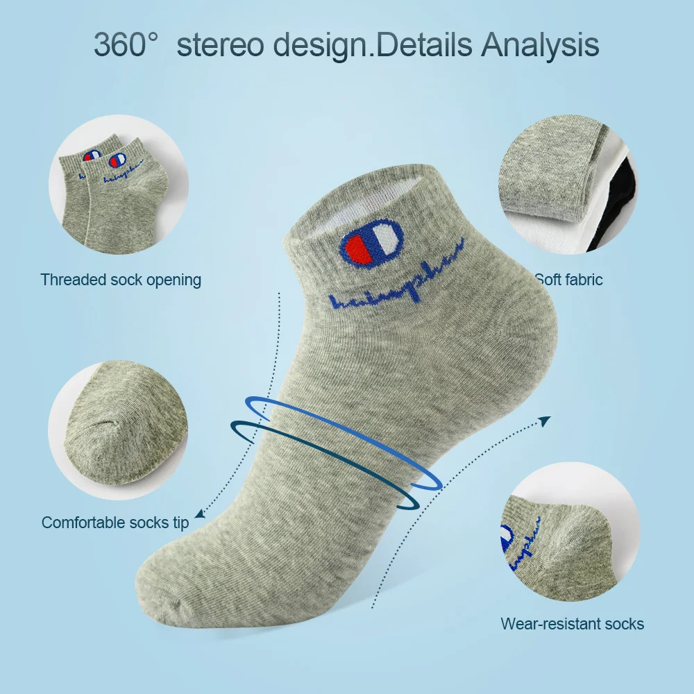 5Pairs High Quality Men Ankle Socks Breathable Cotton Sports Socks Mesh Casual Athletic Summer Thin Cut Short Sokken Size 38-45