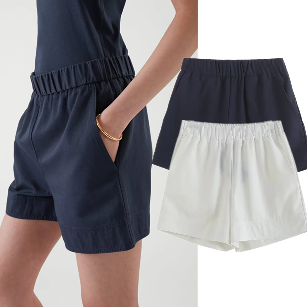 Jenny&Dave Solid Simple Commuter Casual Shorts Women British Fashion Ladies Boyfriend Style Cotton Bermuda