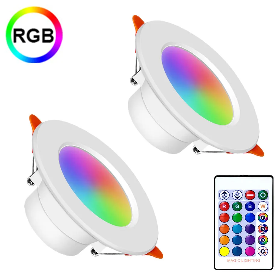 

Светодиодный светильник 10 Вт, 15 Вт, RGB, 16 цветов, с дистанционным управлением, с регулируемой яркостью, светодиодный светильник, 85-265 в, комнат...