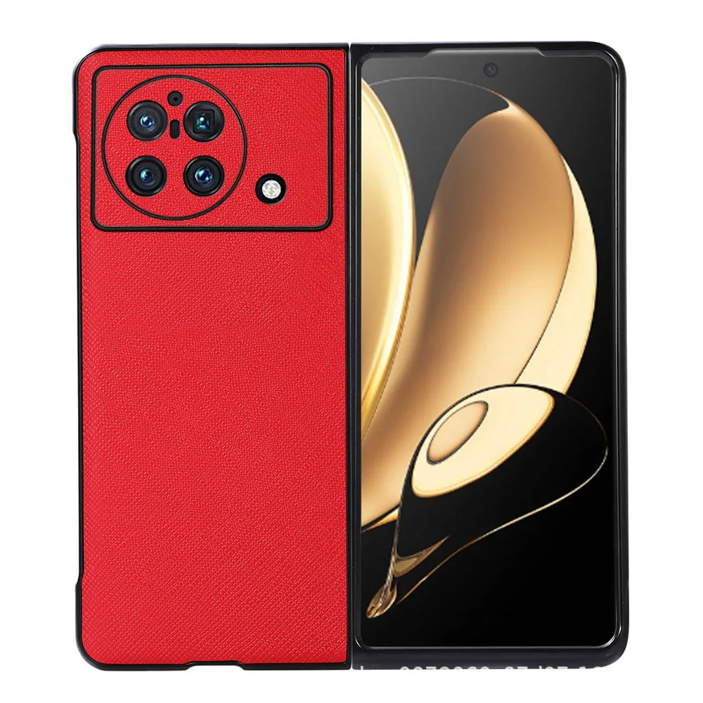 

for Vivo X Fold Case Folding Mobile Phone Protective Shell Leather Cross Pattern