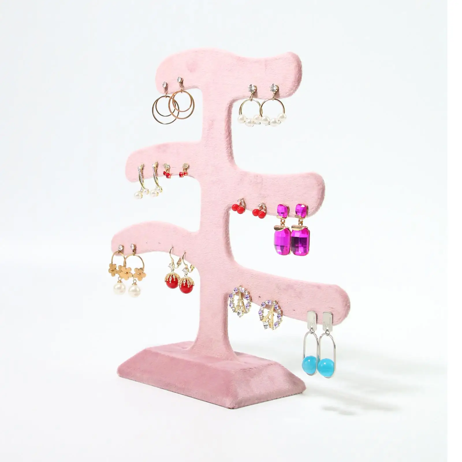 

3 Tier Earrings Holder Stand Jewelry Display Tree Organizer for Showcase Tabletop Tradeshow Selling Retail Showroom