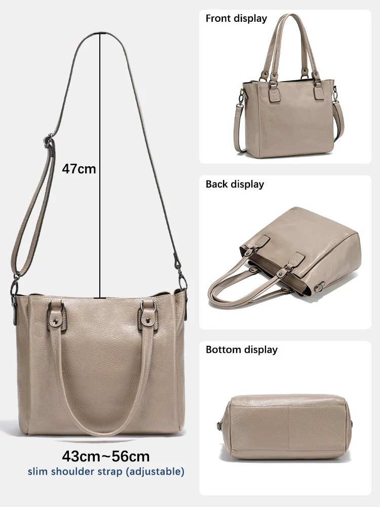 Женская Большая Сумка Zency Из Натуральной Кожи Повседневная Через Плечо С