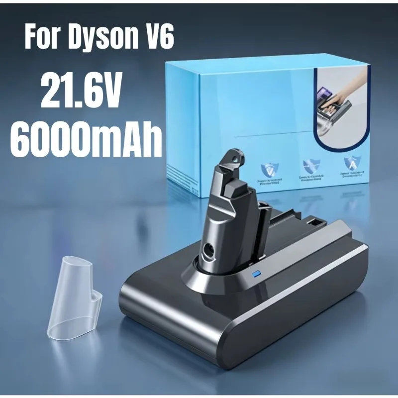 Фото Аккумулятор 21.6V 6000mAh для пылесосов Dyson V6 DC62 DC59 DC58 DC61 Animal SV03 SV04 SV05 SV06, сменный, перезаряжаемый №1