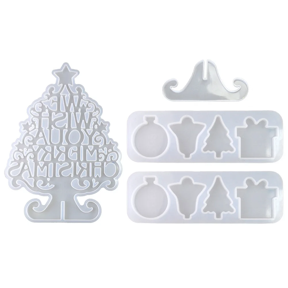 

Christmas Resin Molds Tree Silicone Mold Ornaments Casting Bells 3D Set Mould Crafts Epoxy