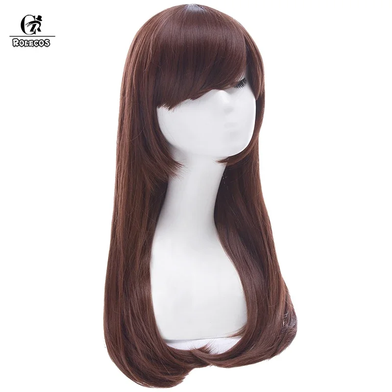 OW D.VA парик для косплея Game Over Watch Косплей Hana Song DVA 60 см/23 62 дюйма длинные коричневые