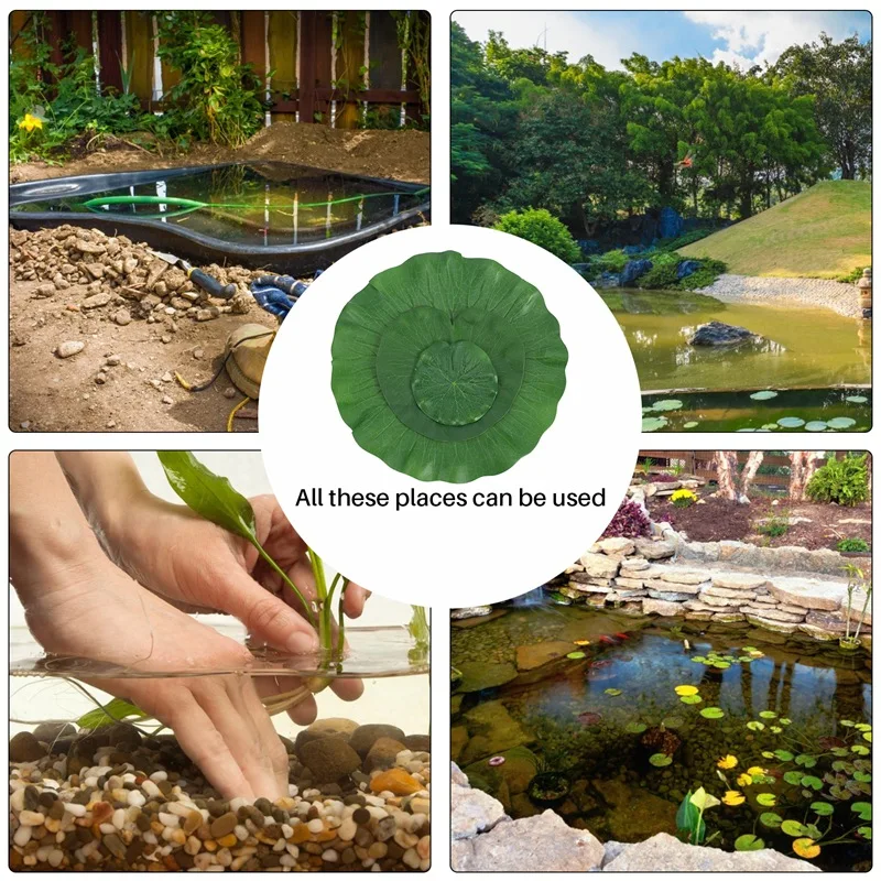 Набор из 9 искусственных плавающих поролоновых подставок в виде листьев лотоса