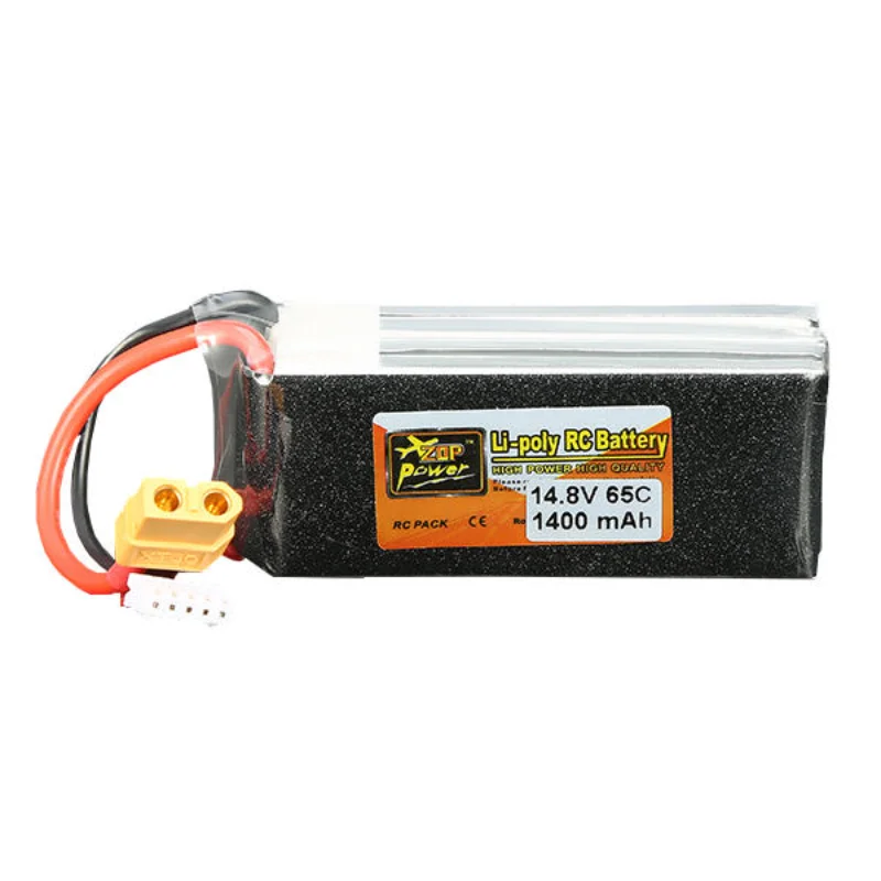 Купи ZOP Power 14, 8 V 1400mAh 65C 4S Lipo Battery XT60 Plug за 1,679 рублей в магазине AliExpress