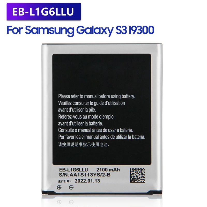 

Replacement Battery EB-L1G6LLU For Samsung I9300 GALAXY S3 I535 I9308 I9300i L710 EB-L1G6LLA Rechargeable Phone Battery