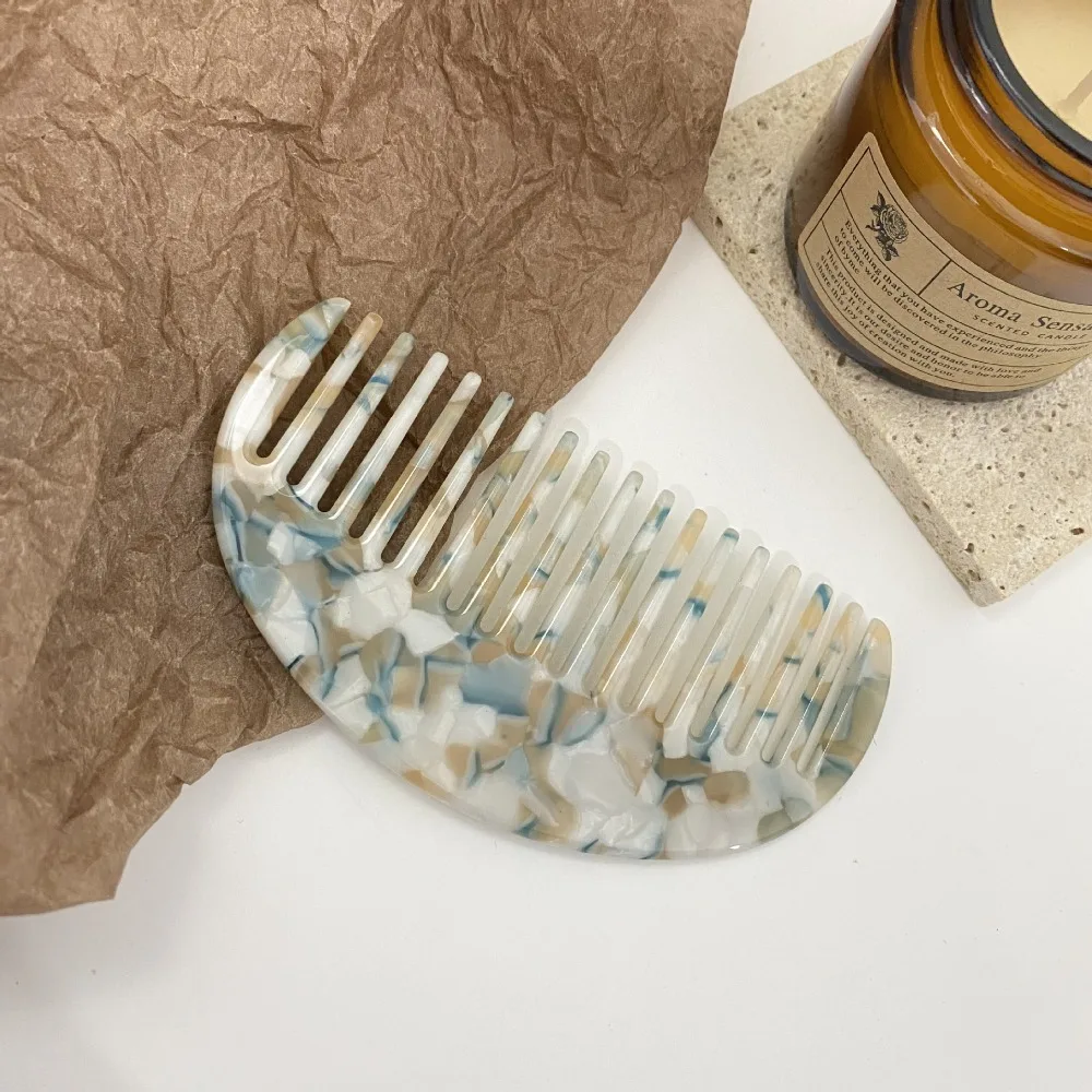 Цветная полукруглая Расческа с широкими зубьями Антистатическая расческа для