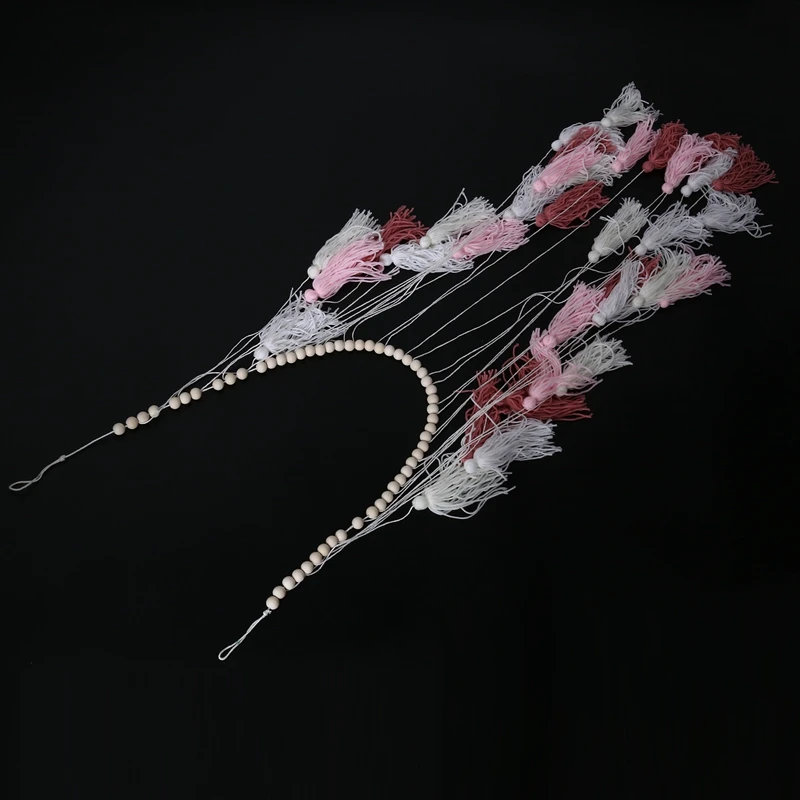 Настенный подвесной Макраме-Большой макраме с деревянными бусинами-богемный