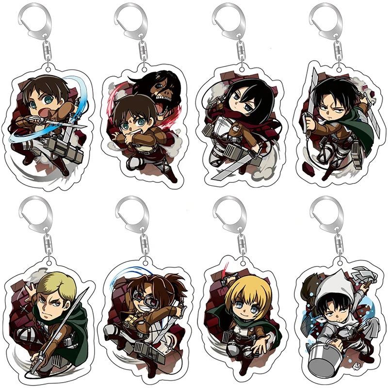 

Anime Attack on Titan Keychain Q Version Character Cartoon Character Acrylic Accessories Backpack Pendant Fan Friend Gift