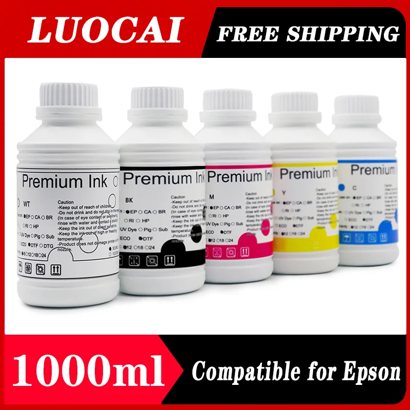 

5 видов цветов 1000 мл DTF чернила для прямой передачи пленки для ПЭТ-пленки для всех настольных и широкоформатных принтеров DTF BK C M Y WH доступны цвета