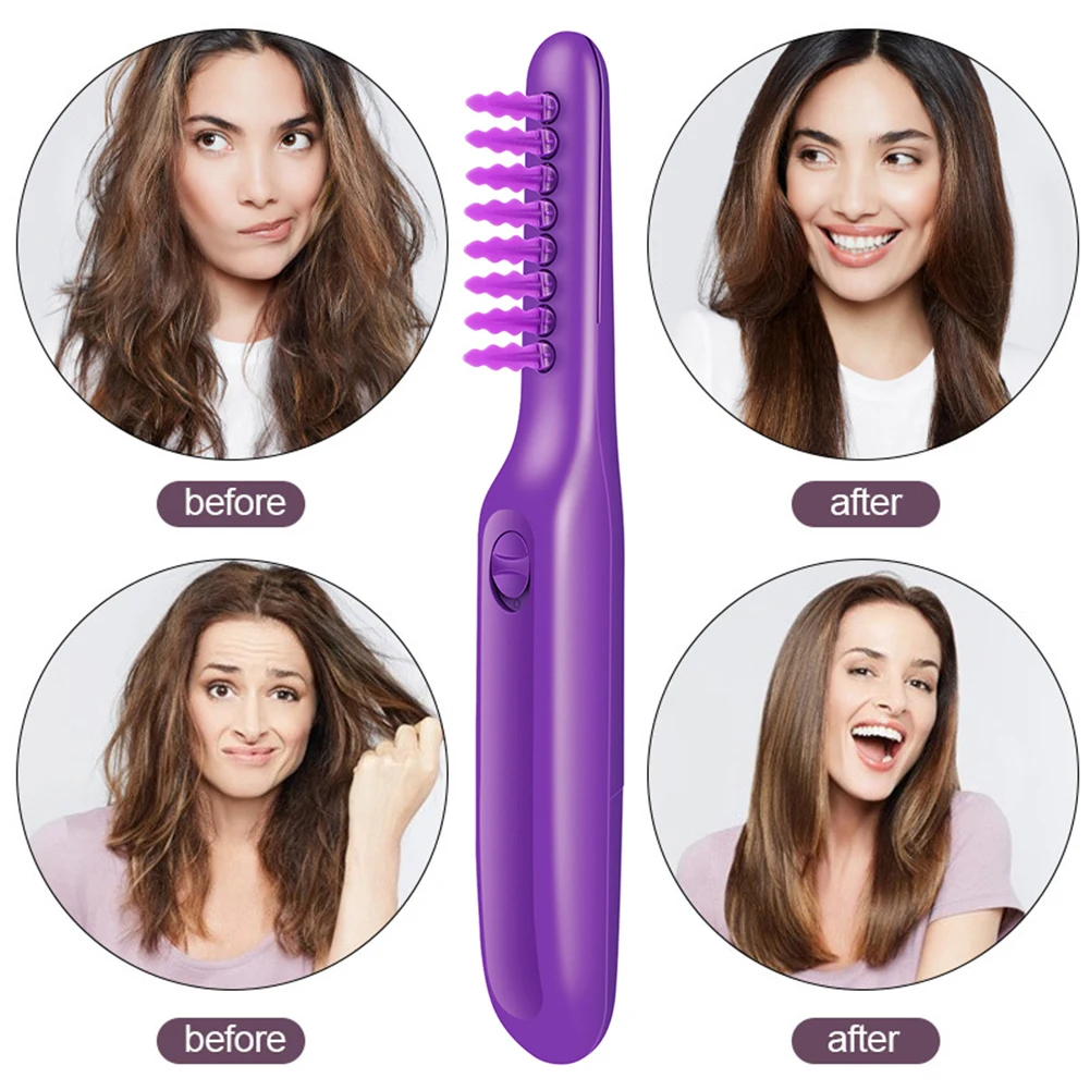 

Anti-Knot Electric Comb Detangling Hair Brush Wet Dry Hair Comb Detangler Hairbrush 2a to 4c Kinky Wavy Auto loosen knots Combs