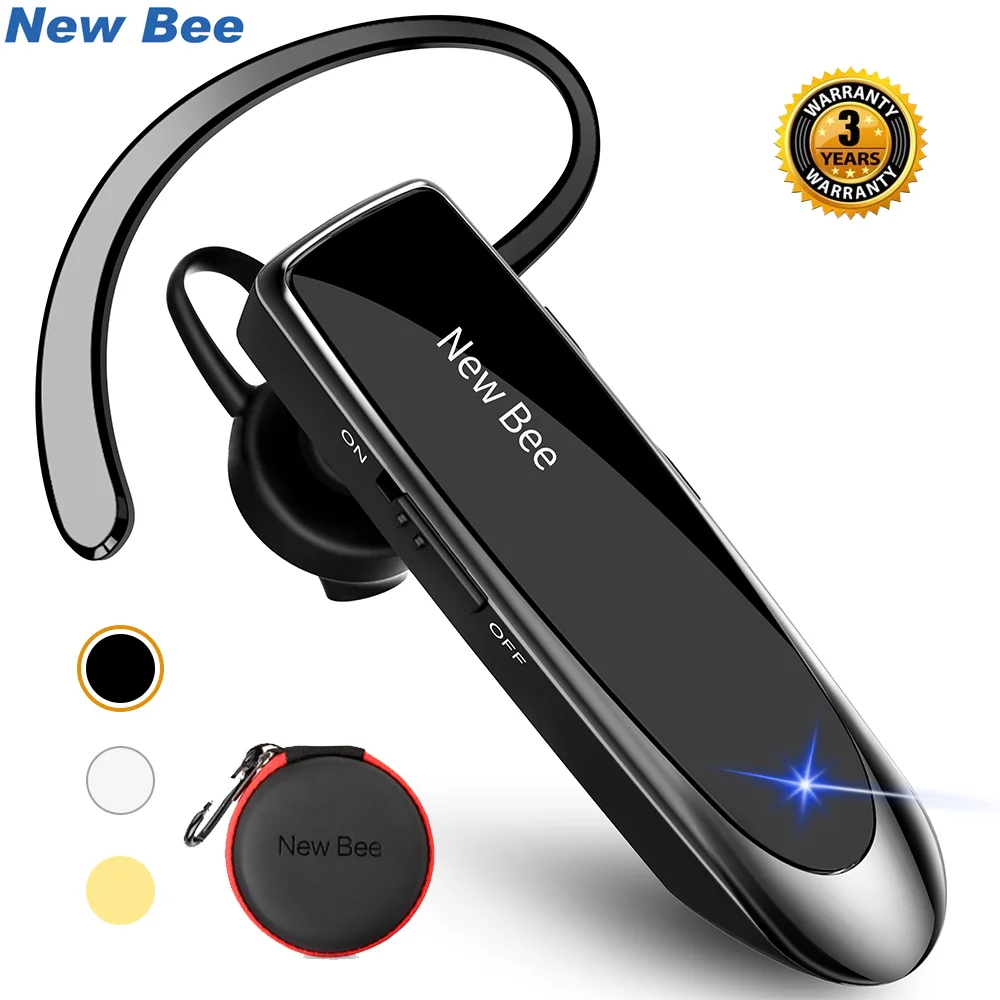 Беспроводная Bluetooth-гарнитура New Bee, наушники с микрофоном, мини-гарнитура для iPhone, xiaomi, V5.0, 24 часа