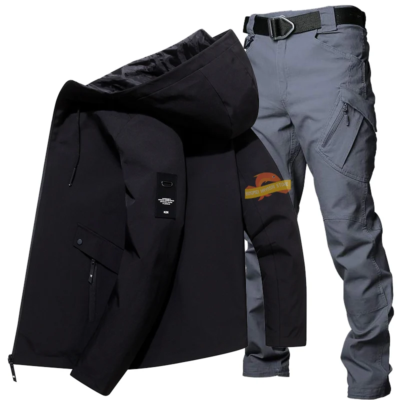 

Man Spring Autumn Thin Fashion Breathable Fishing Suit High Quality Hooded Windproof Baseball Jacket Casual Sports Men's Clothes