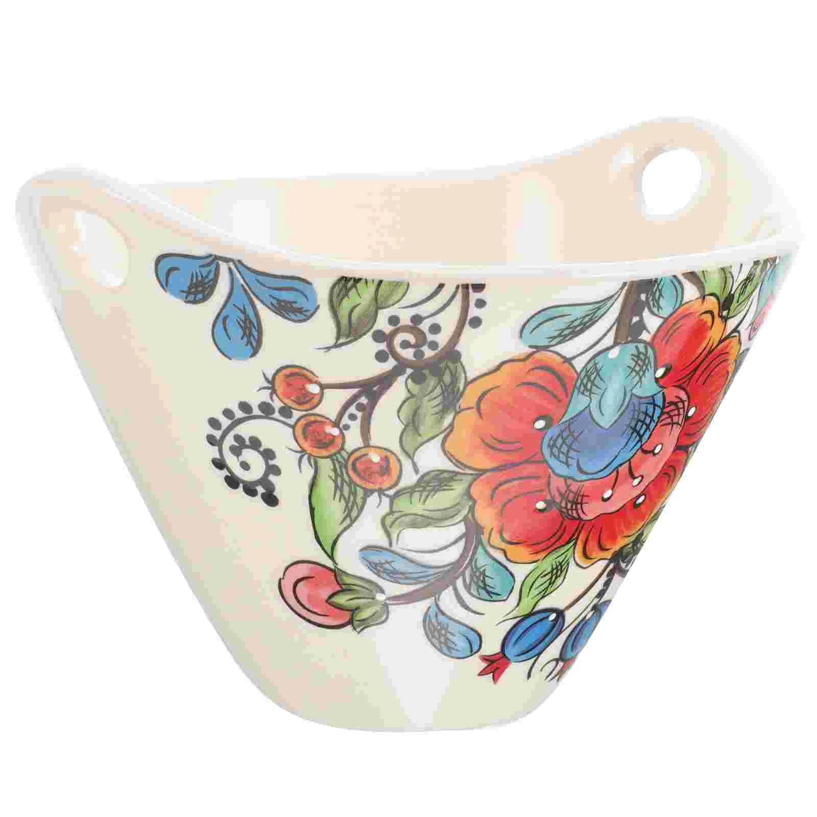 

Salad Bowl Instant Ramen Rice Bowls Noodles Bamboo Hat Deep Soup Microwave Serving Pottery Restaurant Storage