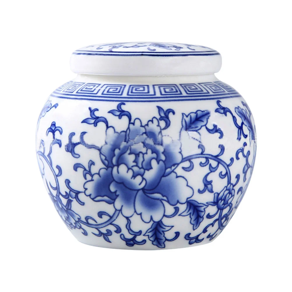 

Blue White Porcelain Jar Nuts Storage Tea Leaf Holder Ceramic Can Jars Lids Canister Sealed Snack Container Dried Fruit Spice