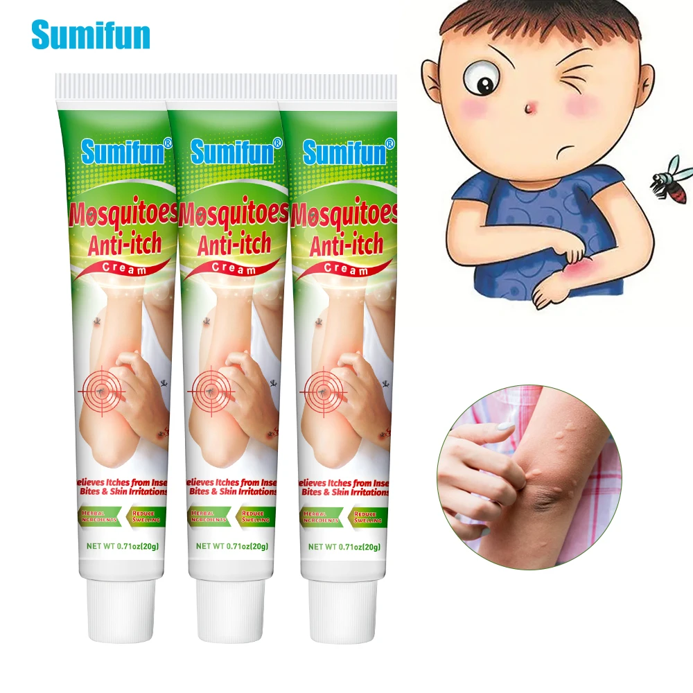 

1Pc 20g Sumifun Mosquito Bites Anti-Itch Cream Herbal Antibacterial Ointment Repellent Itchy Skin Allergy Redness Repair Balm