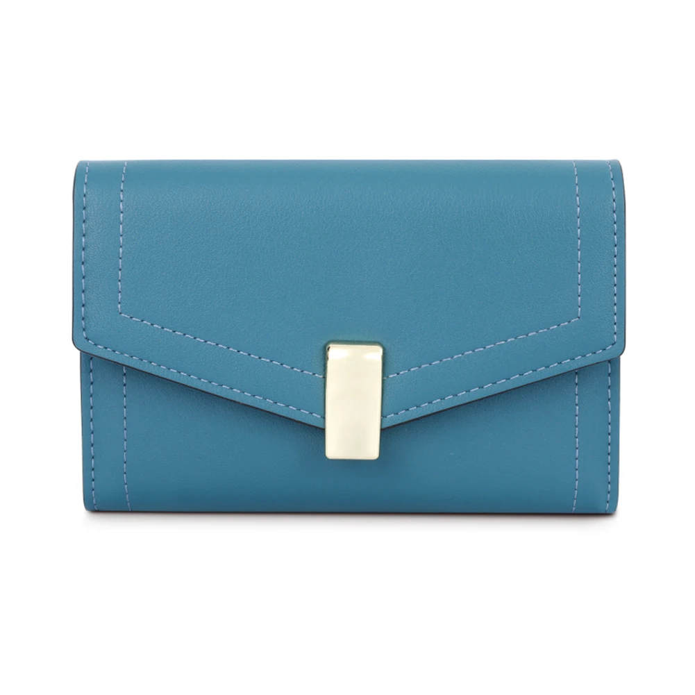 Stylish Pure-Color Clutchs With Envelope Metal Buckle Wear-Resistant Ultra-thin Coin Purse For Women Girls Geldbeutel Herren