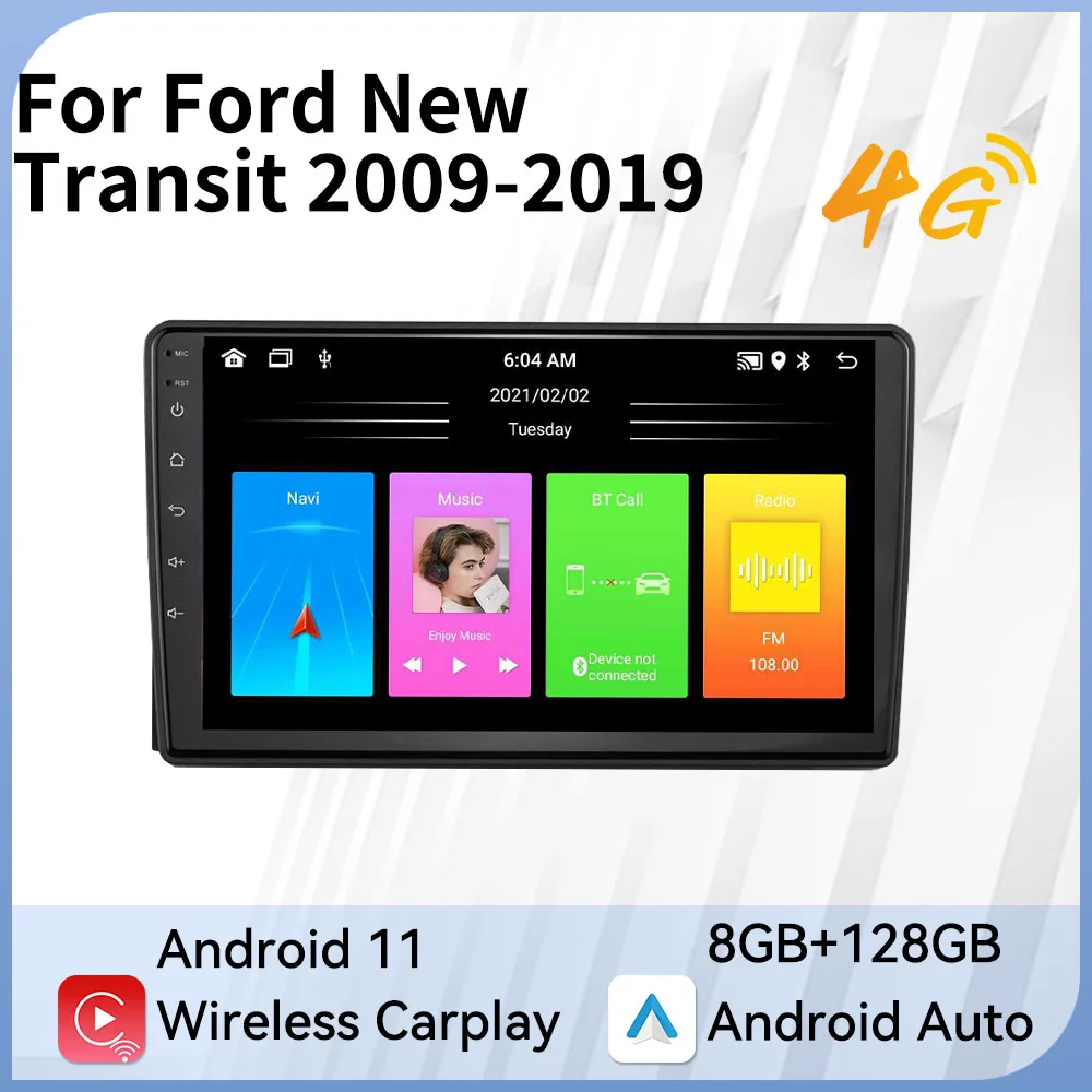 

Автомобильный мультимедийный плеер для Ford New Transit 2009-2019 2 Din Android Радио экран стерео головное устройство Авторадио GPS навигация