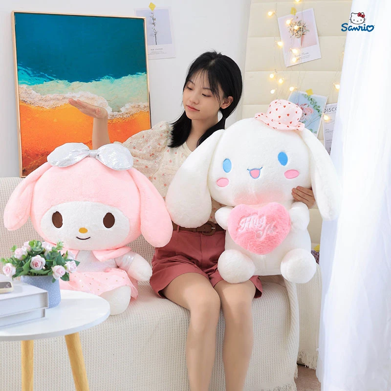 

Sanrio Мультфильм Аниме фигурки кавайная Милая коричная большая ухая собака большая плюшевая Сидящая кукла подушка игрушки Детский подарок на день рождения