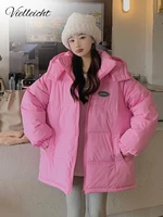 vielleicht new winter cotton padded jacket women 2022 korean style lovers coat parkas womens removable hooded winter clothes