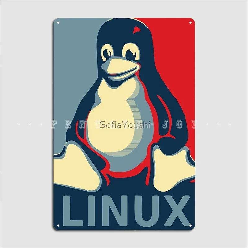 Linux Tux Penguin Obama постер металлическая табличка клубная вечеринка паб гараж