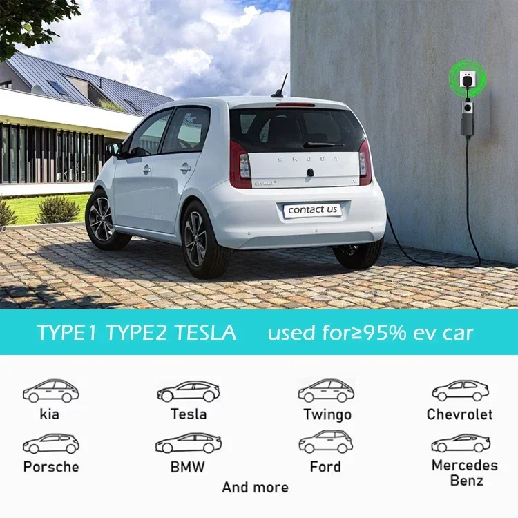 Новое поступление Зарядное устройство для электромобилей Type2 7 кВт 32a Gbt Type1 16a 11 22