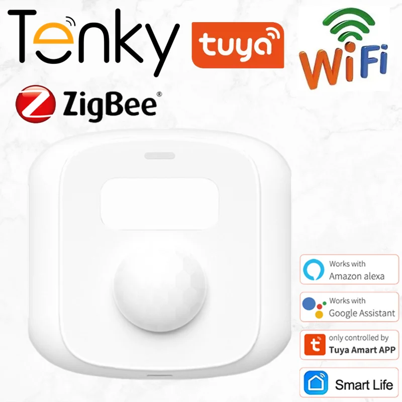 

Tuya Wifi Zigbee Mini Human Motion Movement Body PIR Sensor Light Sensor 3 In 1 Scene Switch Function Smart Life Home Security