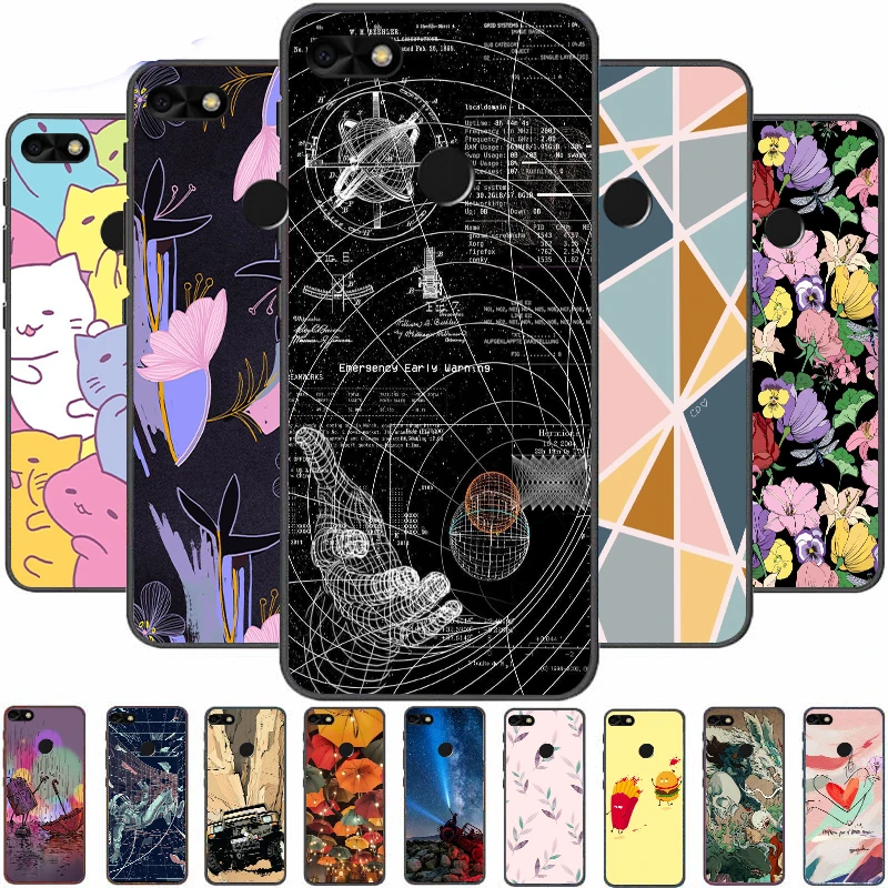 For Huawei Y6 Pro 2017 Case Cover Nova Lite 2017 SLA-L22 RU Version Cases Huawei P9 Lite Mini 5.0" Phone Fashion Black Frame