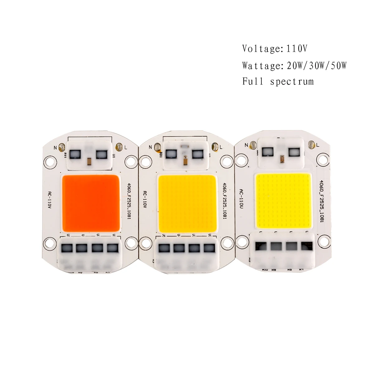 

Chip Led Cob Full Spectrum 220V 110V High Brightness LED Matrix Bulb Parts 20W 30W 50W Bulb Circuit Board Lighting Accessories
